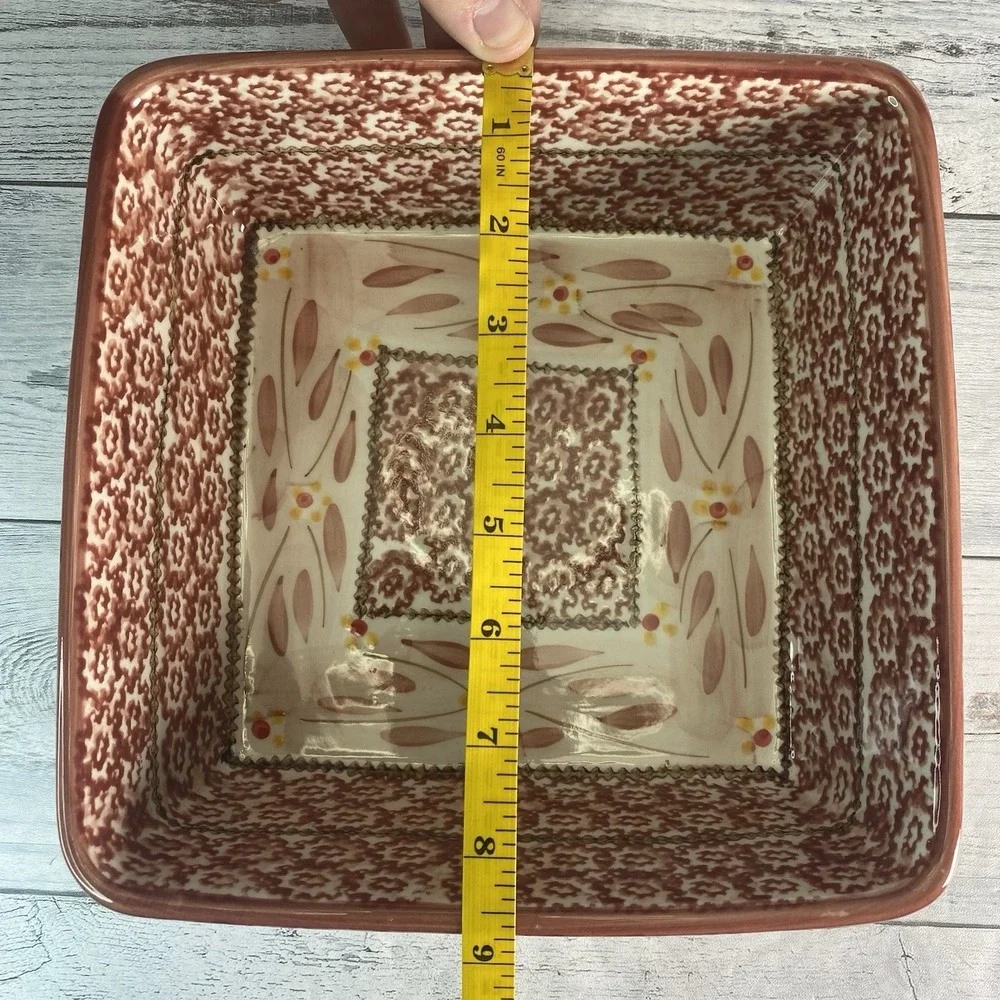 Temptations By Tara Old World Baking Serving Dish Square 9 Inch Cranberry